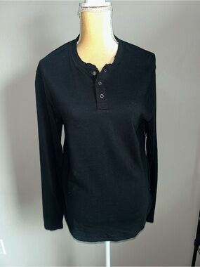 NWT Lucky Brand Lucky You Men's Black Long-Sleeve Henley Shirt Sz S